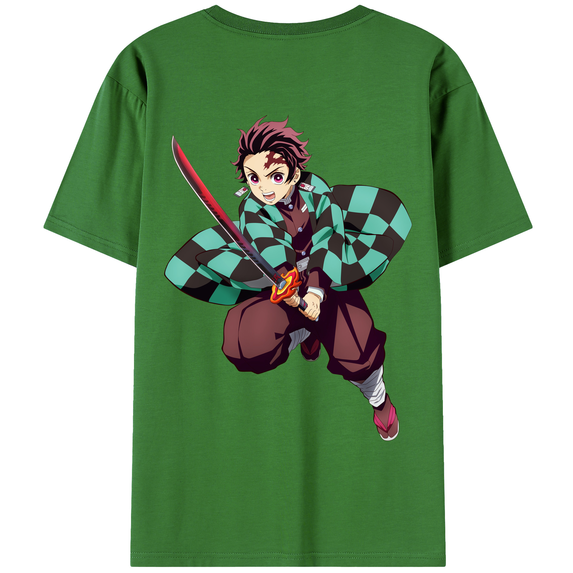（画像用） 鬼滅の刃 竈門 炭治郎／かまど たんじろう Kamado Tanjirou レディース半袖Tシャツ(バックプリント)